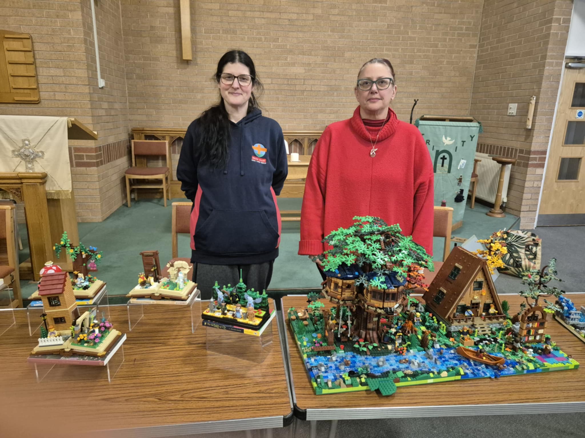 Niki and Barbara presenting their LEGO hobby to the local Womens Institute