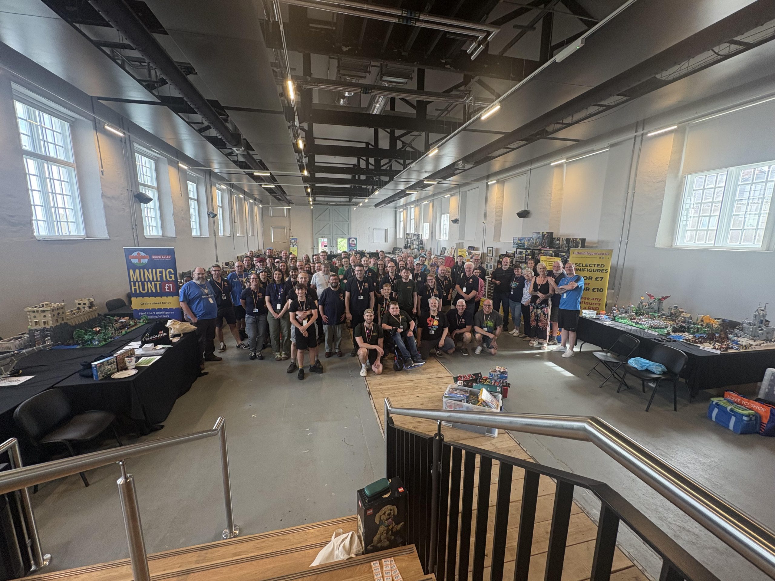 Group photo of adult LEGO fans at Darlington Brick Show 2026 in North East England